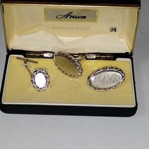 .ANSON STERLING SILVER CUFF SET BEAUTIFUL SET ORIGINAL BOX